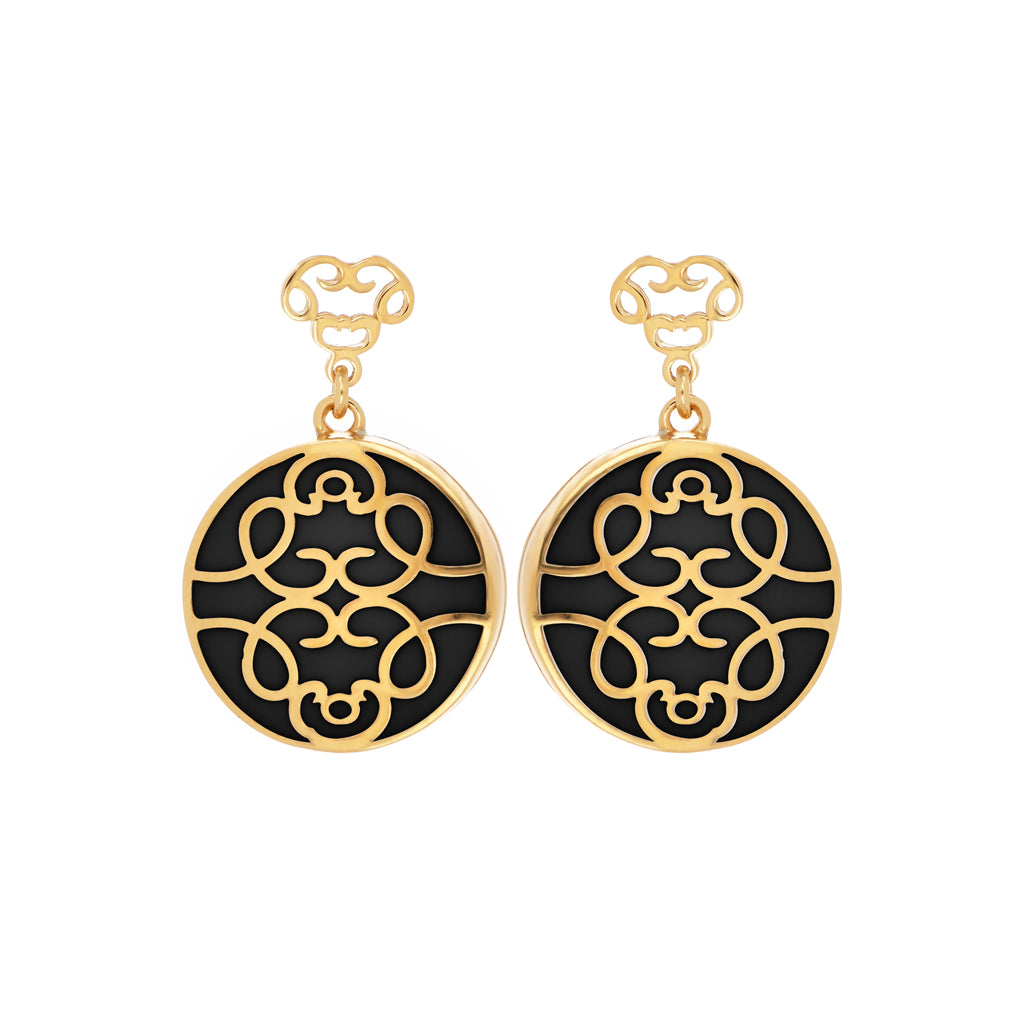 Moon Earrings with Resin