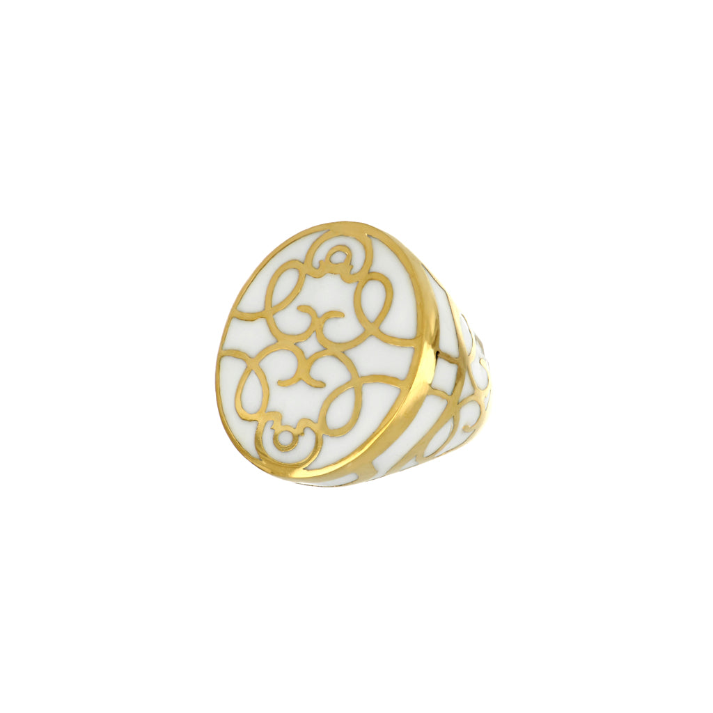 Moon ring with resin