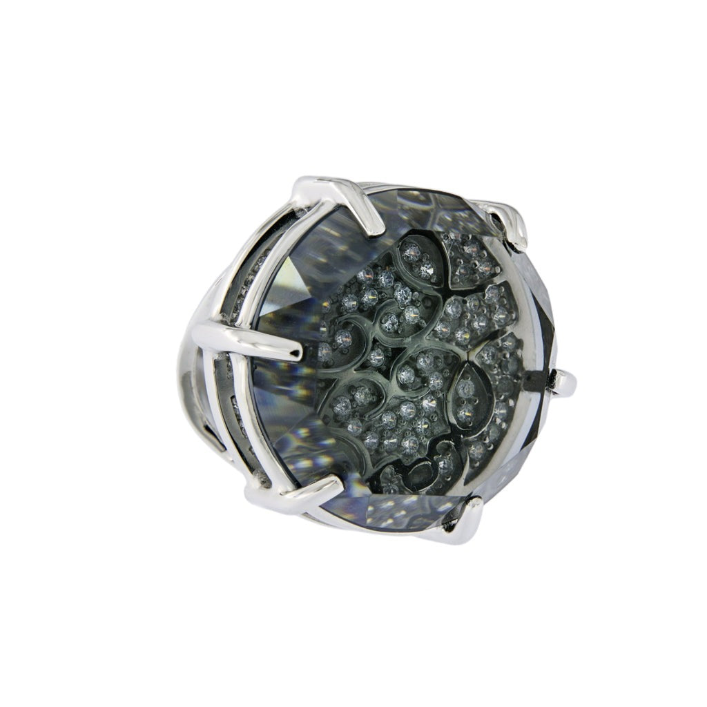 Moon ring with zirconia