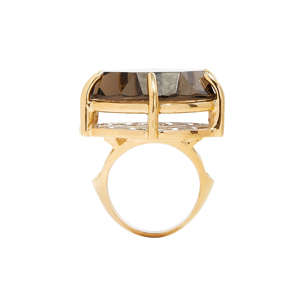 Moon ring with zirconia