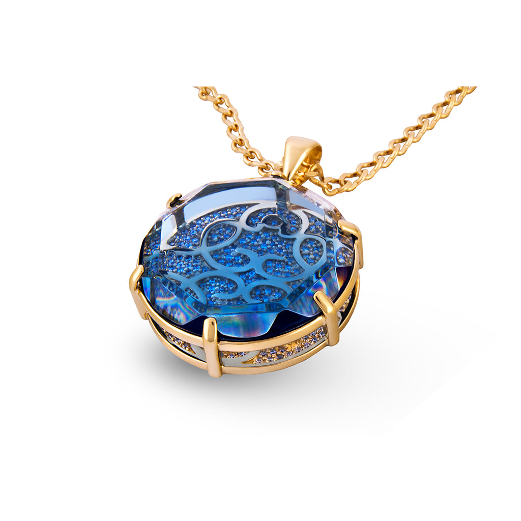 Moon medallion with zirconia